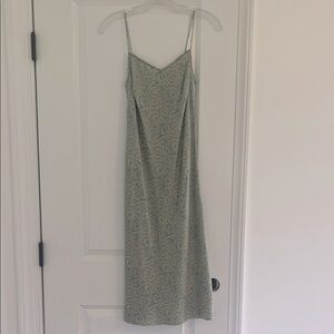 100% Silk J. Crew Light Blue Paisley Midi Dress